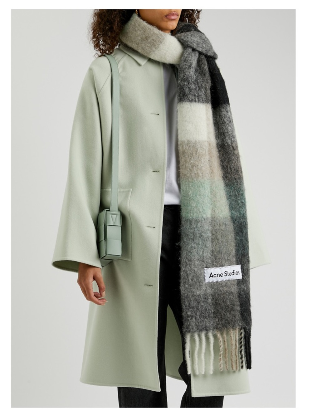 Acne Studios Vally checked alpaca-blend scarf